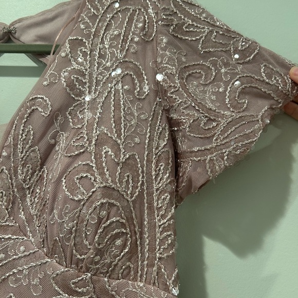 R&M Richards Elegant Blush Pink Sequin Evening Gown - Picture 8 of 13